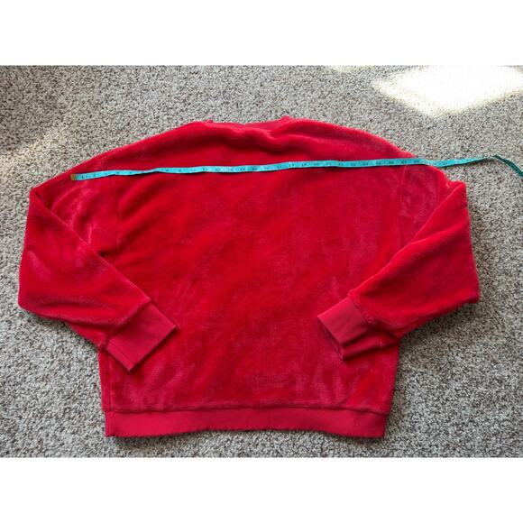 DISNEY Mickey Mouse Red Fuzzy Sweatshirt; Christmas, Holiday, Large Reindeer - Picture 9 of 9